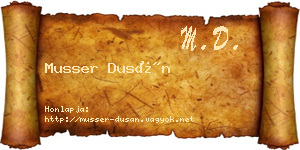 Musser Dusán névjegykártya